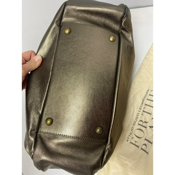 Attilio Giusti Leombruni bag Bronze Metallic Gold Leather Handbag AGL - Picture 5 of 16
